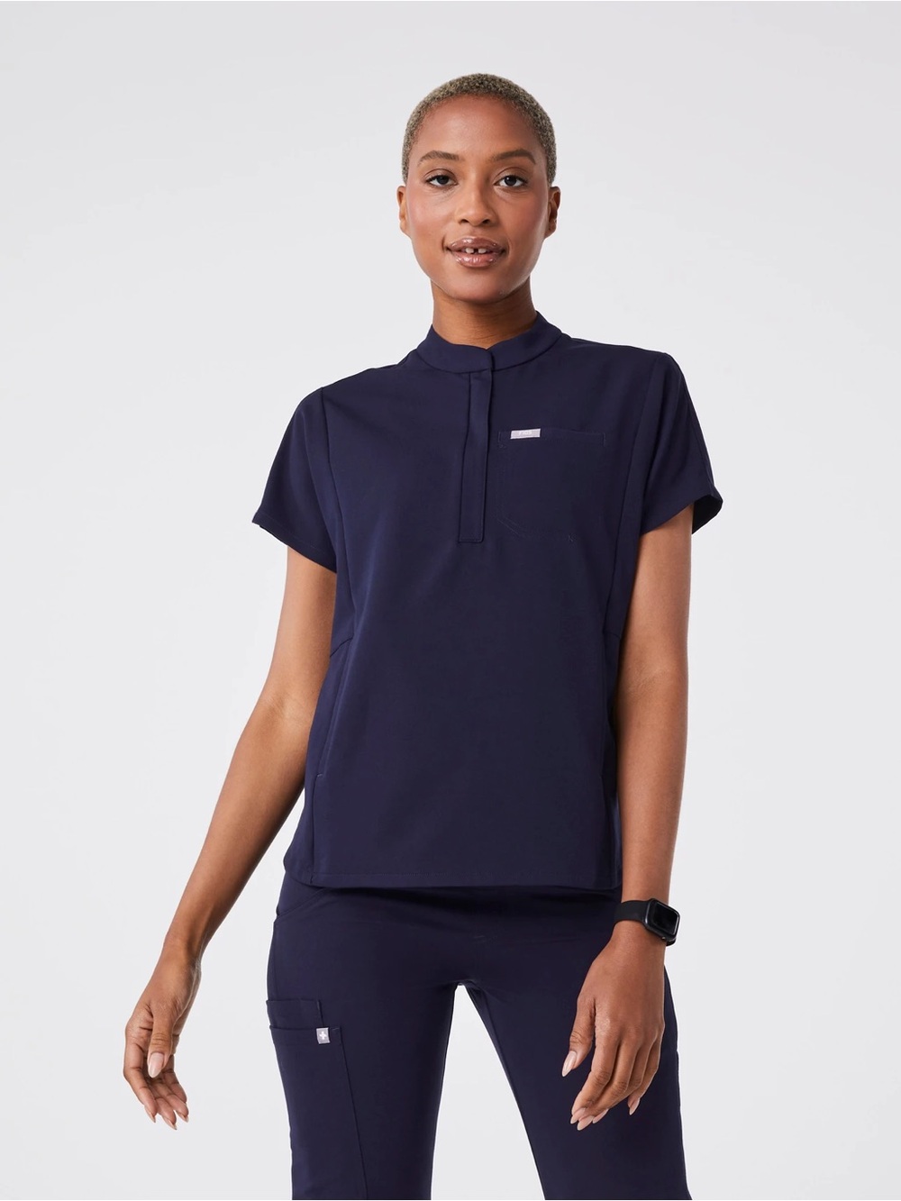 Figs Montex Relaxed Navy Blue Short Sleeve Medical Nurse Scrub Top Women’s XXL